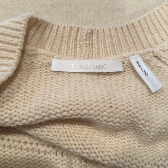 Helmut Lang Off-White Ivory Wool Distressed Cardigan Size XXS - Picture 4 of 5